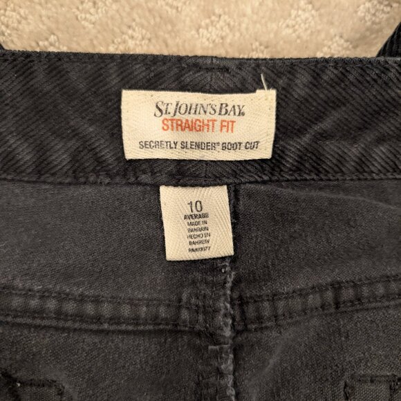 St. John's Bay Contemporary Corduroy Pants Black - Women's sz 10 - Picture 3 of 6